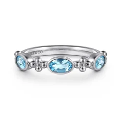 Outlet Gabriel & Co. 925 Sterling Silver Blue Topaz Fashion Ring-Bujukan