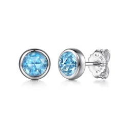 Clearance Gabriel & Co. Sterling Silver Blue Topaz Stud Earrings