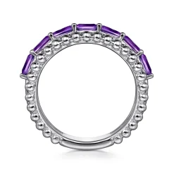 Best Gabriel & Co. 925 Sterling Silver Bujukan Amethyst Easy Stackable Ring