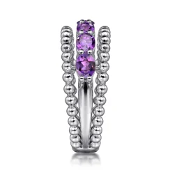 Best Gabriel & Co. 925 Sterling Silver Bujukan Amethyst Easy Stackable Ring