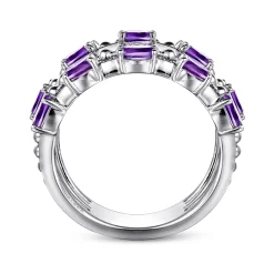 Online Gabriel & Co. 925 Sterling Silver Bujukan Amethyst Easy Stackable Ring