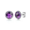 Hot Gabriel & Co. 925 Sterling Silver Bujukan Amethyst Stud Earrings
