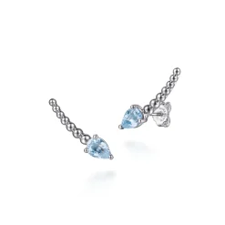 Sale Gabriel & Co. 925 Sterling Silver Bujukan and Aquamarine Ear Climber Earrings