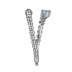 Sale Gabriel & Co. 925 Sterling Silver Bujukan and Aquamarine Bypass Ring