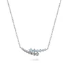 Best Gabriel & Co. 925 Sterling Silver Bujukan and Aquamarine Bypass Bar Necklace