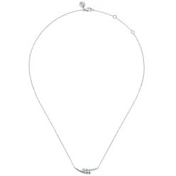 Best Gabriel & Co. 925 Sterling Silver Bujukan and Aquamarine Bypass Bar Necklace