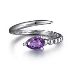 Outlet Gabriel & Co. 925 Sterling Silver Bujukan and Amethyst Bypass Ring