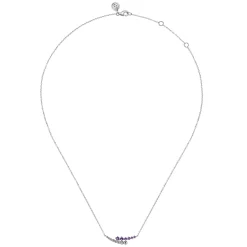 Online Gabriel & Co. 925 Sterling Silver Bujukan and Amethyst Bypass Bar Necklace