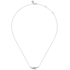 Sale Gabriel & Co. 925 Sterling Silver Bujukan and Blue Topaz Bypass Bar Necklace