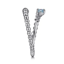 New Gabriel & Co. 925 Sterling Silver Bujukan and Blue Topaz Bypass Ring