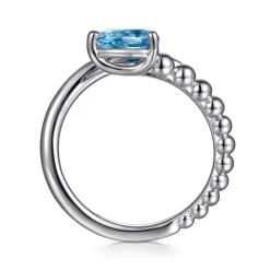 Clearance Gabriel & Co. 925 Sterling Silver Bujukan and Blue Topaz Bypass Ring
