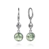 Sale Gabriel & Co. 925 Sterling Silver Bujukan and Bezel Green Amethyst Drop Earrings