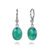 Hot Gabriel & Co. 925 Sterling Silver Bujukan and Bezel Green Onyx Drop Earrings
