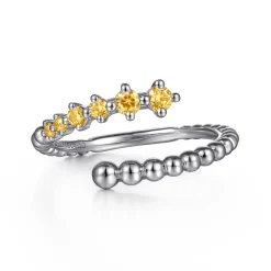 Outlet Gabriel & Co. 925 Sterling Silver Bujukan and Citrine Bypass Ring