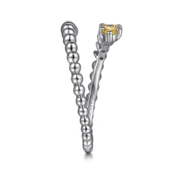 Outlet Gabriel & Co. 925 Sterling Silver Bujukan and Citrine Bypass Ring