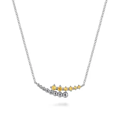 Outlet Gabriel & Co. 925 Sterling Silver Bujukan and Citrine Bypass Bar Necklace