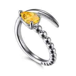 Clearance Gabriel & Co. 925 Sterling Silver Bujukan and Citrine Bypass Ring