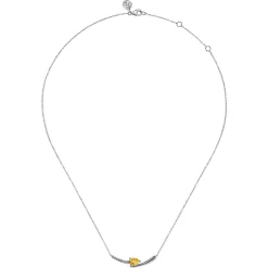 Clearance Gabriel & Co. 925 Sterling Silver Bujukan and Citrine Bypass Bar Necklace