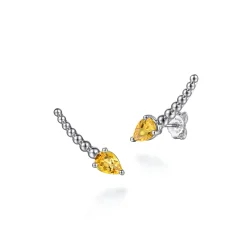 New Gabriel & Co. 925 Sterling Silver Bujukan and Citrine Ear Climber Earrings