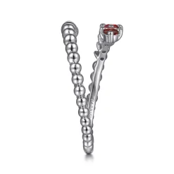 Sale Gabriel & Co. 925 Sterling Silver Bujukan and Garnet Bypass Ring
