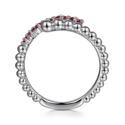 Sale Gabriel & Co. 925 Sterling Silver Bujukan and Garnet Bypass Ring