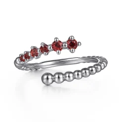 Sale Gabriel & Co. 925 Sterling Silver Bujukan and Garnet Bypass Ring