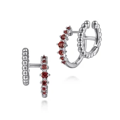 Best Gabriel & Co. 925 Sterling Silver Bujukan and Garnet Stuggies Earrings