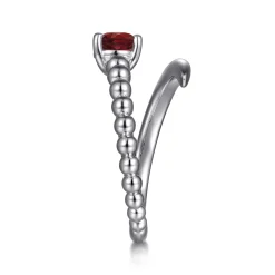 Best Gabriel & Co. 925 Sterling Silver Bujukan and Garnet Bypass Ring