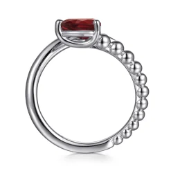 Best Gabriel & Co. 925 Sterling Silver Bujukan and Garnet Bypass Ring