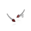Hot Gabriel & Co. 925 Sterling Silver Bujukan and Garnet Ear Climber Earrings