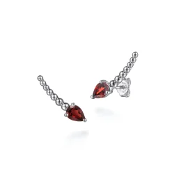 Hot Gabriel & Co. 925 Sterling Silver Bujukan and Garnet Ear Climber Earrings