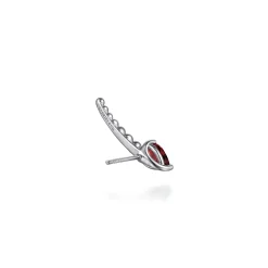 Hot Gabriel & Co. 925 Sterling Silver Bujukan and Garnet Ear Climber Earrings