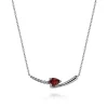 Discount Gabriel & Co. 925 Sterling Silver Bujukan and Garnet Bypass Bar Necklace