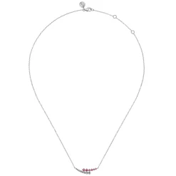 Best Gabriel & Co. 925 Sterling Silver Bujukan and Pink Tourmaline Bypass Bar Necklace