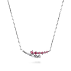 Best Gabriel & Co. 925 Sterling Silver Bujukan and Pink Tourmaline Bypass Bar Necklace