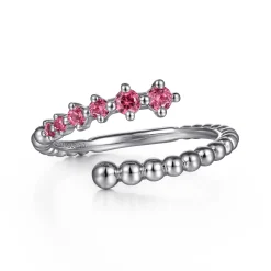 Sale Gabriel & Co. 925 Sterling Silver Bujukan and Pink Tourmaline Bypass Ring