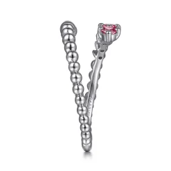 Sale Gabriel & Co. 925 Sterling Silver Bujukan and Pink Tourmaline Bypass Ring