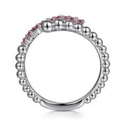 Sale Gabriel & Co. 925 Sterling Silver Bujukan and Pink Tourmaline Bypass Ring