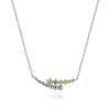 Hot Gabriel & Co. 925 Sterling Silver Bujukan and Peridot Bypass Bar Necklace