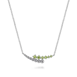 Hot Gabriel & Co. 925 Sterling Silver Bujukan and Peridot Bypass Bar Necklace