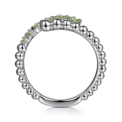 Hot Gabriel & Co. 925 Sterling Silver Bujukan and Peridot Bypass Ring