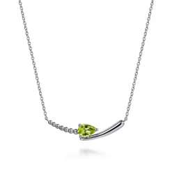 Outlet Gabriel & Co. 925 Sterling Silver Bujukan and Peridot Bypass Bar Necklace