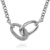 Outlet Gabriel & Co. 925 Sterling Silver Bujukan and White Sapphire Link Chain Necklace