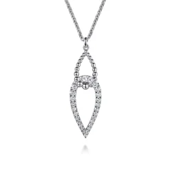 Clearance Gabriel & Co. 925 Sterling Silver Bujukan and White Sapphire Interlocking Pendant Necklace