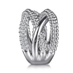 Best Gabriel & Co. 925 Sterling Silver Bujukan and White Sapphire Twisted Ring