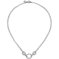 Discount Gabriel & Co. 925 Sterling Silver Bujukan and White Sapphire Link Chain Necklace