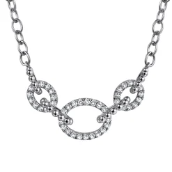 Discount Gabriel & Co. 925 Sterling Silver Bujukan and White Sapphire Link Chain Necklace
