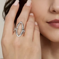 Online Gabriel & Co. 925 Sterling Silver Bujukan and White Sapphire Marquise Ladies Ring