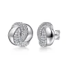 Sale Gabriel & Co. 925 Sterling Silver Bujukan and White Sapphire Spiral Stud Earrings