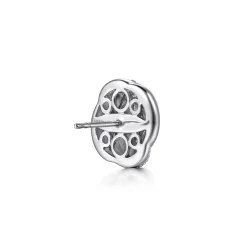 Sale Gabriel & Co. 925 Sterling Silver Bujukan and White Sapphire Spiral Stud Earrings